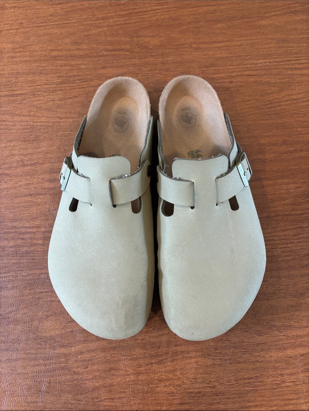Birkenstock Men's Light Beige Suede Slip-On Clogs